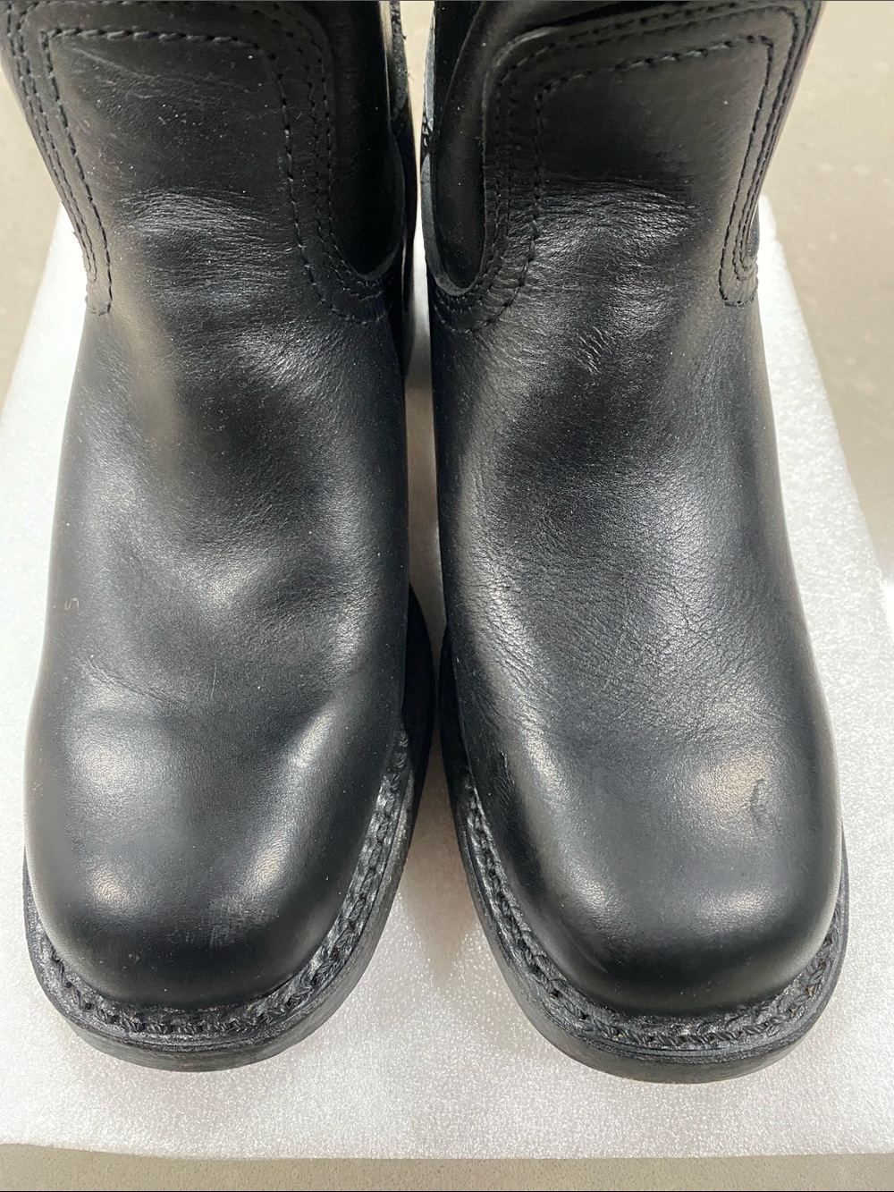 worn once FRYE black campus leather boots womens 8.5 made in USA - Picture 3 of 10